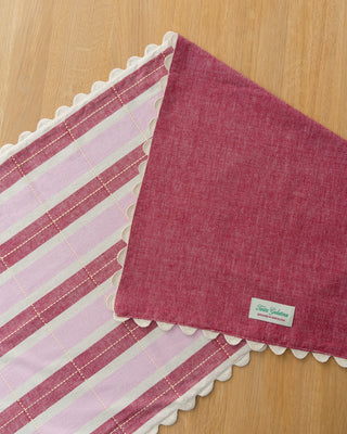Chemin de table Biscuit - Bordeaux / Pink