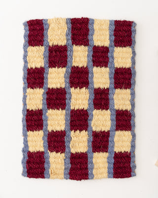 Checkered Burgundy Doormat