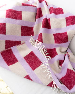 Checkered Wine+Lavender Blanket