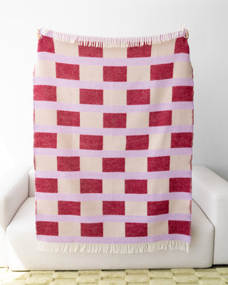Checkered Wine+Lavender Blanket