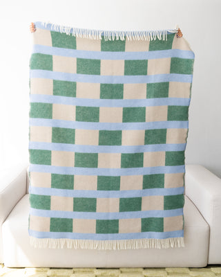 Checkered Green+Blue Blanket