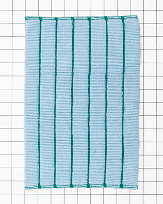 Striped Bathmat / Light Blue & Green
