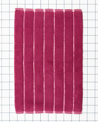 Striped Bathmat / Burgundy & Pink