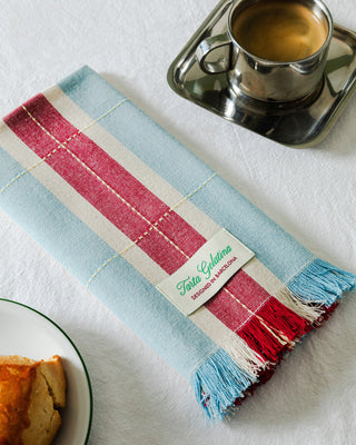 Striped Napkins (Set of 2) - Burgundy / Blue