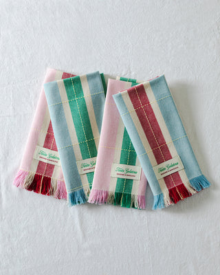 Striped Napkins (Set of 2) - Burgundy / Blue
