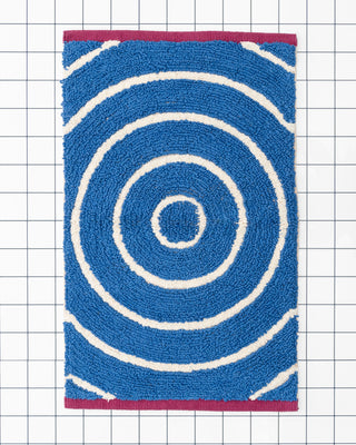 Rippled Bathmat / Blue & Plum
